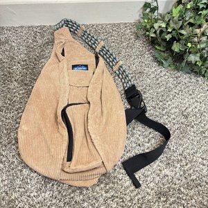 KAVU Rope Bag Cotton Sling Corduroy Tan Brown New